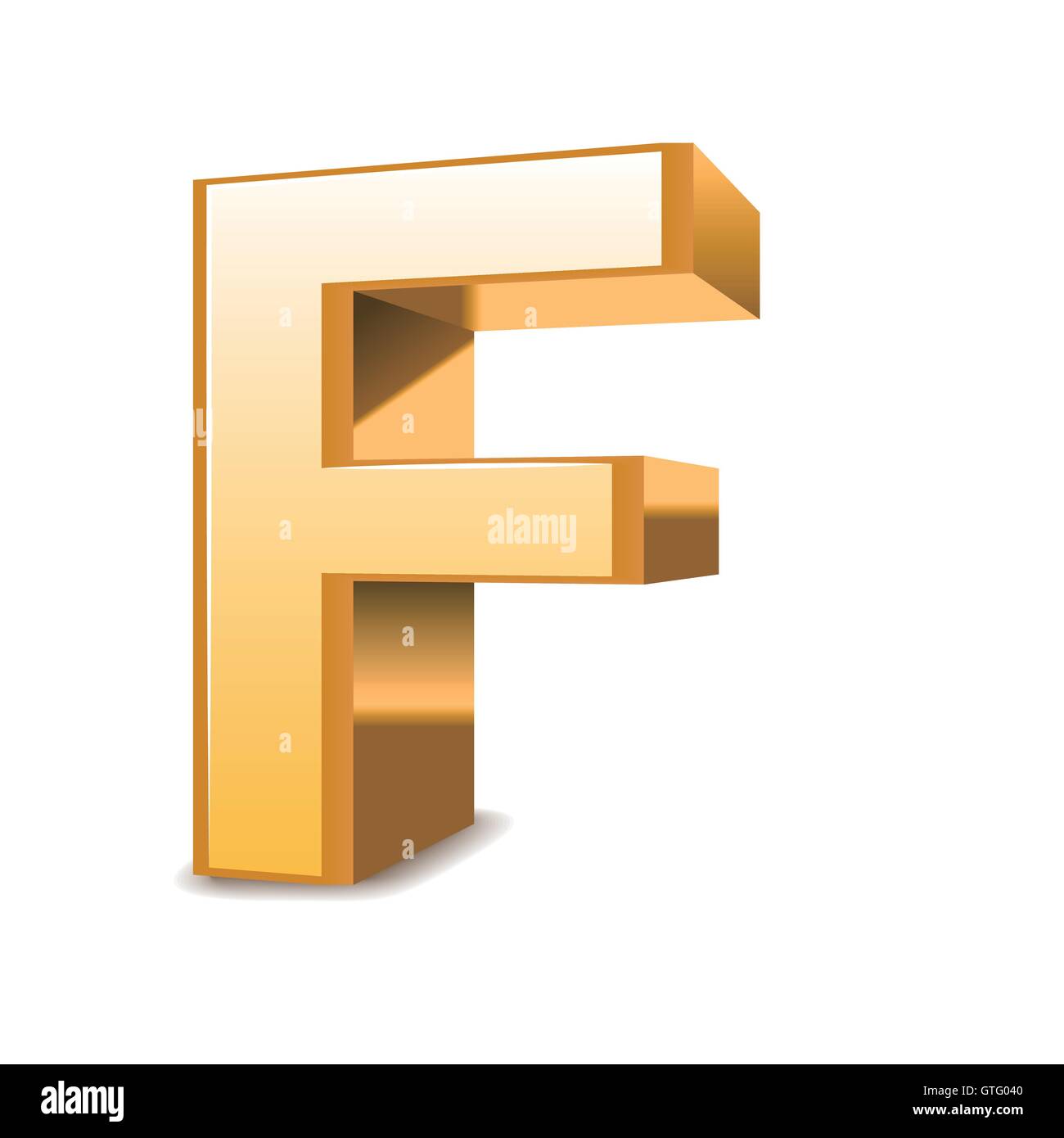 3d golden letter F isolated white background Stock Vector Image & Art ...