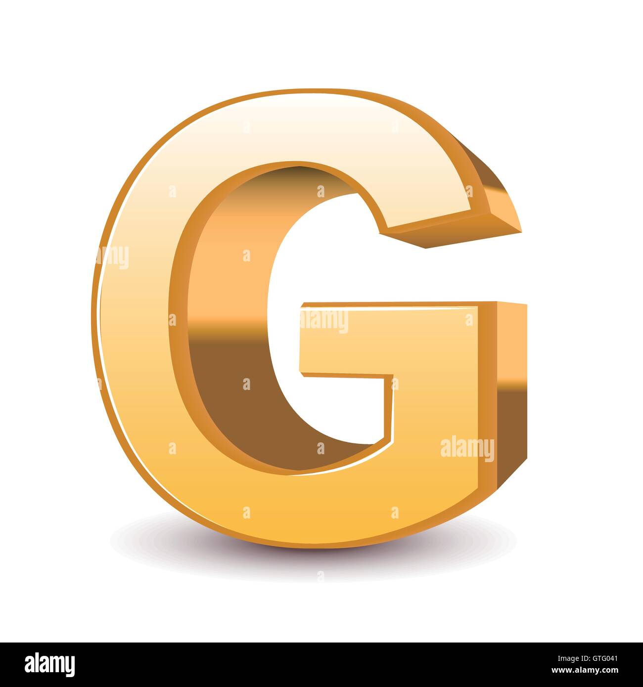 3d golden letter G isolated white background Stock Vector Image & Art ...
