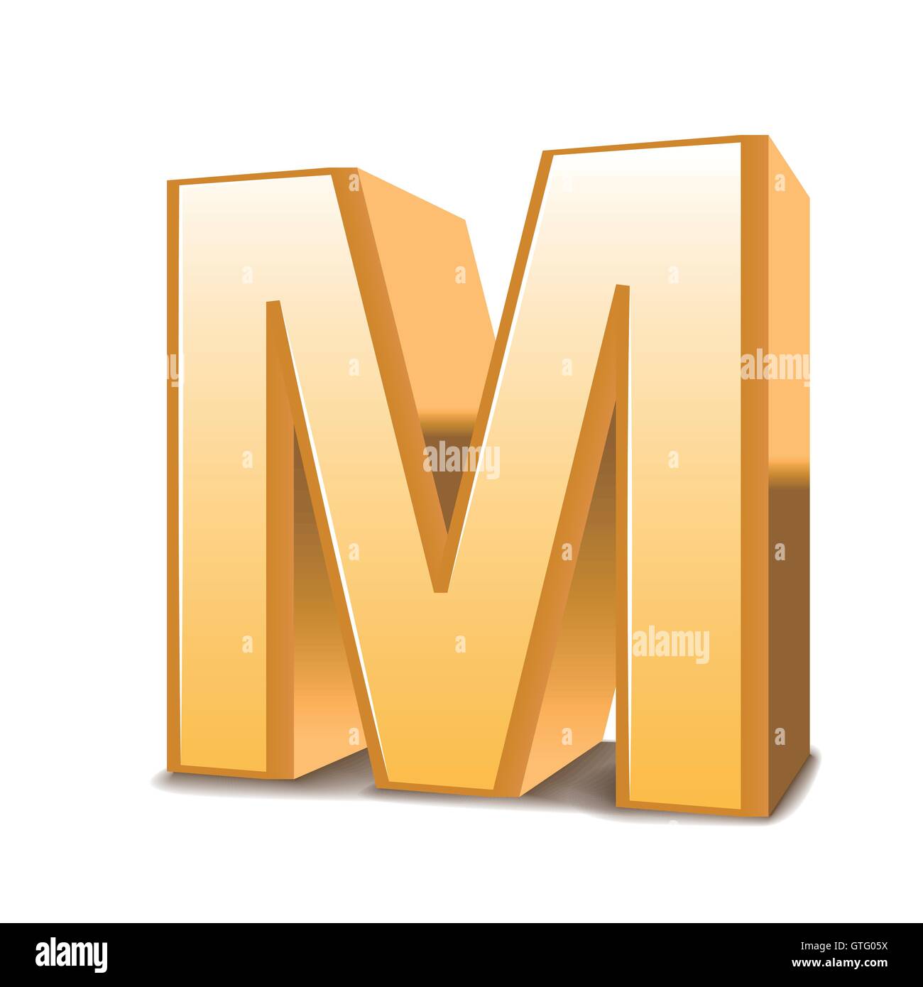 3d golden letter M isolated white background Stock Vector Image & Art ...