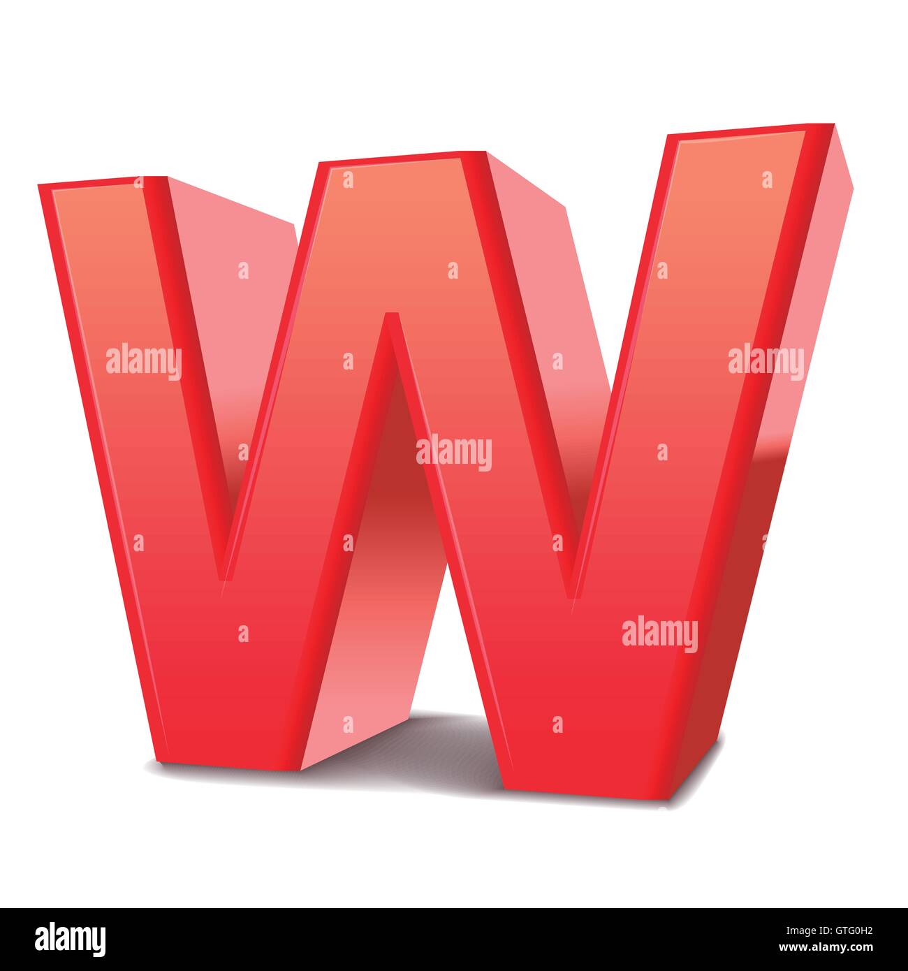 3d red letter W isolated white background Stock Vector Image & Art - Alamy
