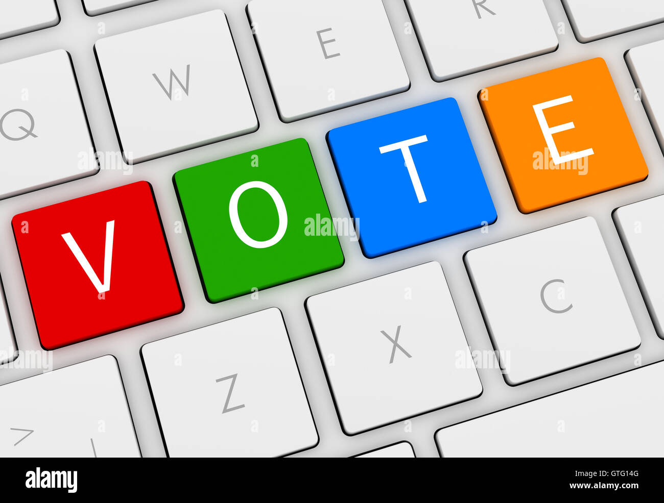 Online vote keyboard hi-res stock photography and images - Alamy