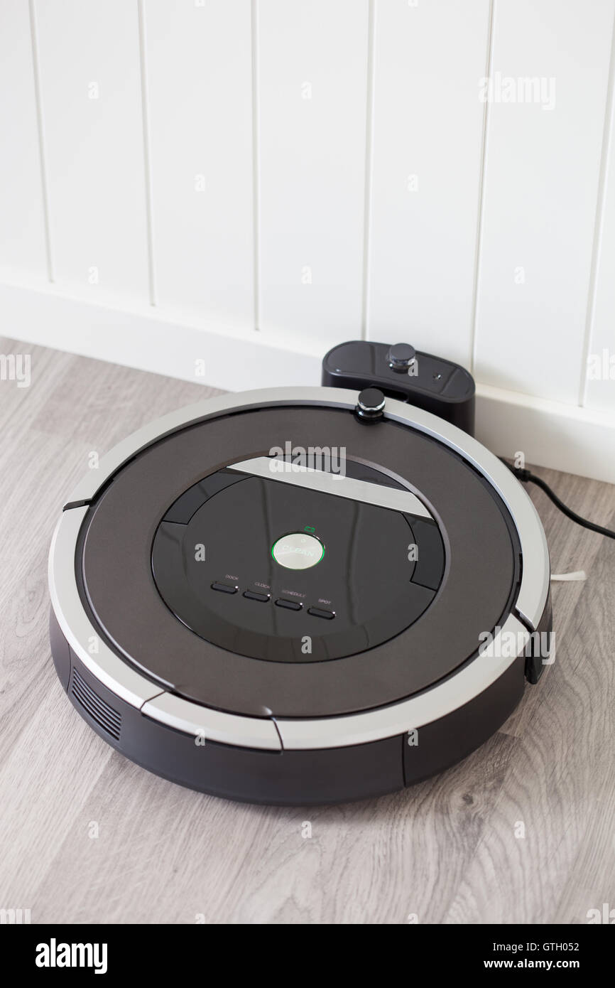 robotic vacuum cleaner charging battery smart cleaning technology Stock