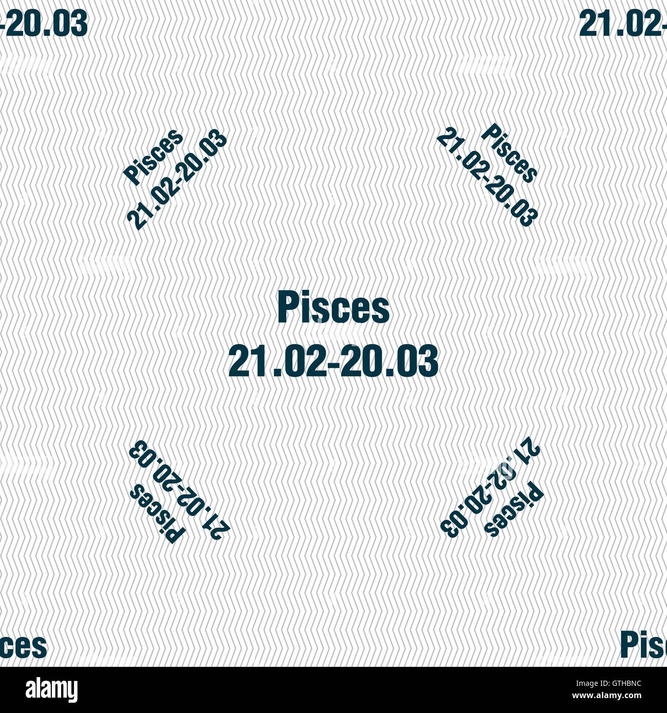 Pisces zodiac sign sign. Seamless pattern with geometric texture ...