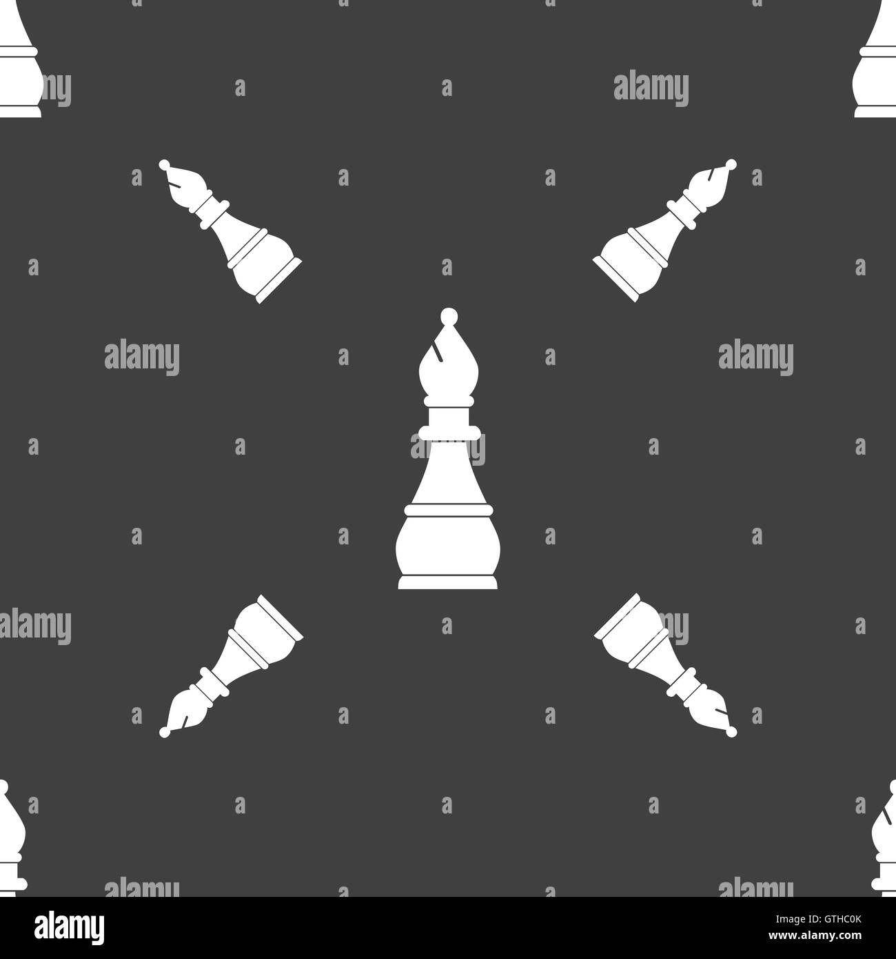 Chess bishop sign. Seamless pattern on a gray background. Vector Stock ...
