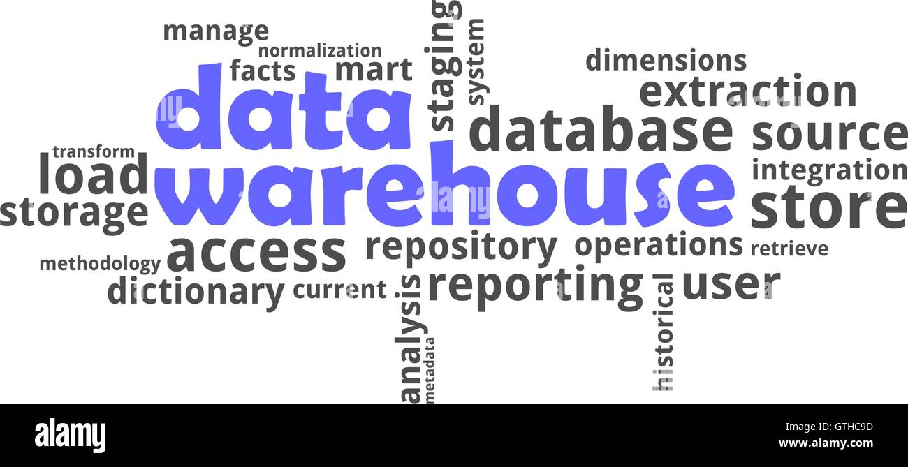 word cloud - data warehouse Stock Vector