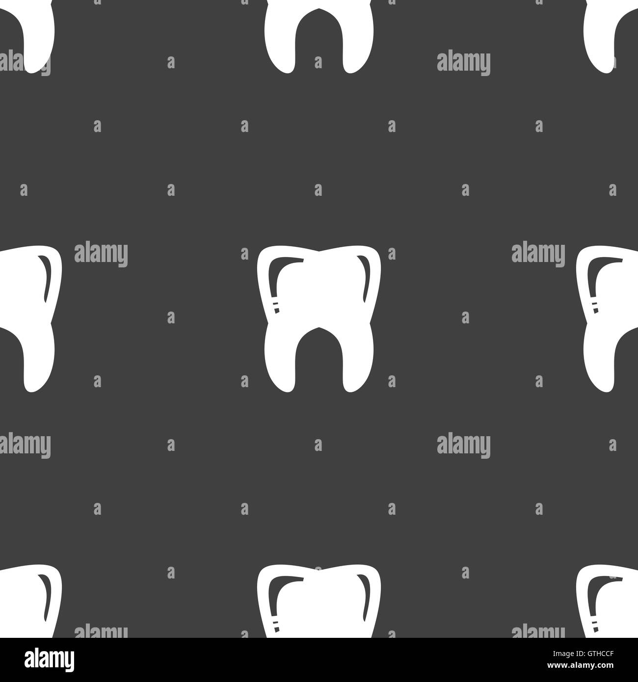Tooth sign. Seamless pattern on a gray background. Vector Stock Vector ...