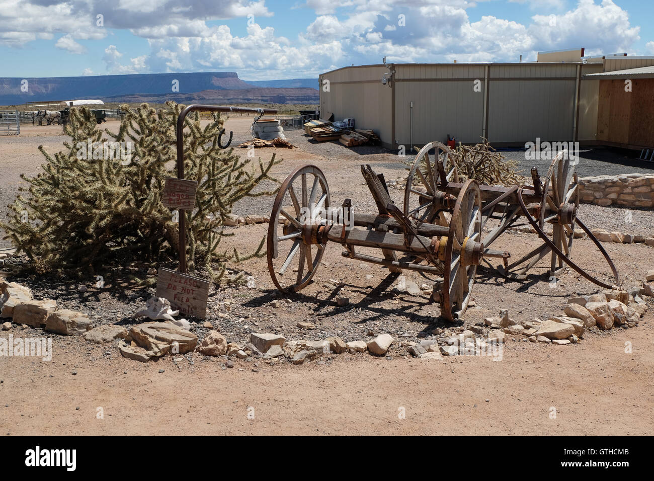 Broken cart at Hualapai Ranch at Grand Canyon, Arizona, USA Stock Photo