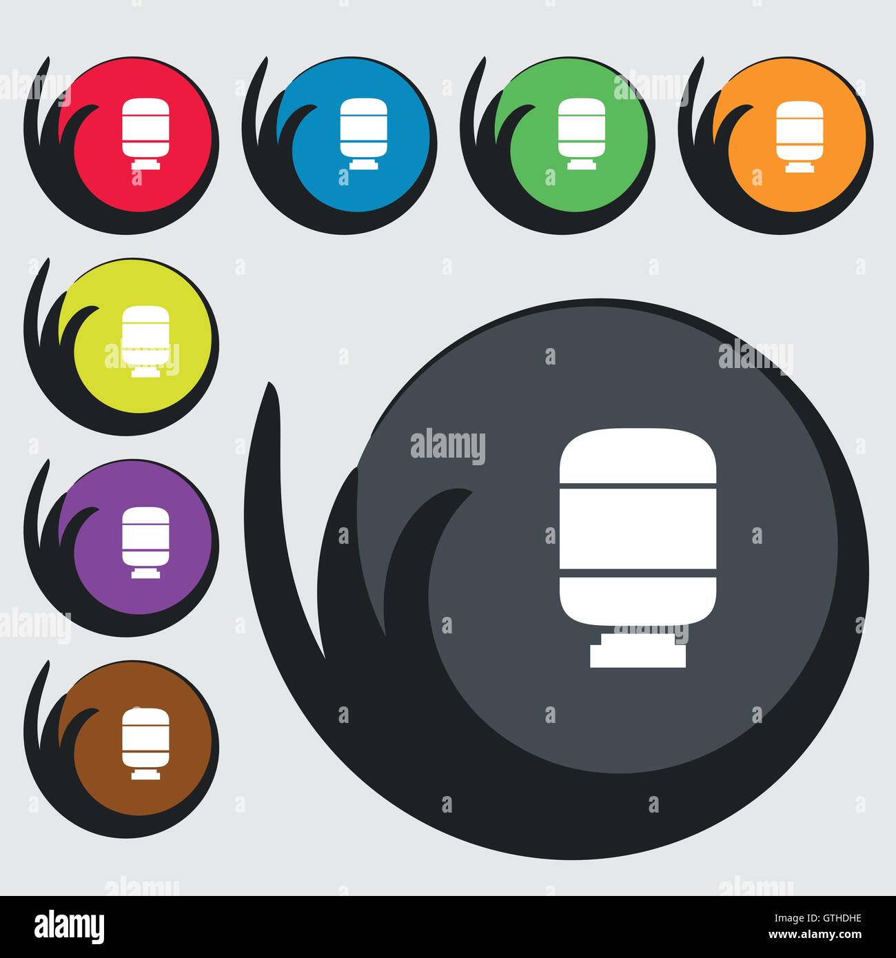 medication icon sign. Symbols on eight colored buttons. Vector Stock Vector