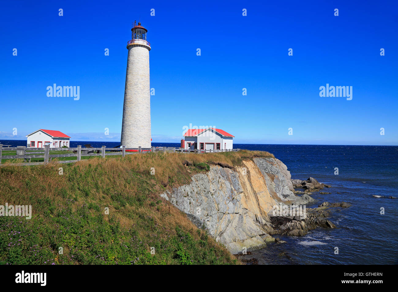Cap des Rosiers Lighthouse, Gaspesie, Quebec, Canada Stock Photo