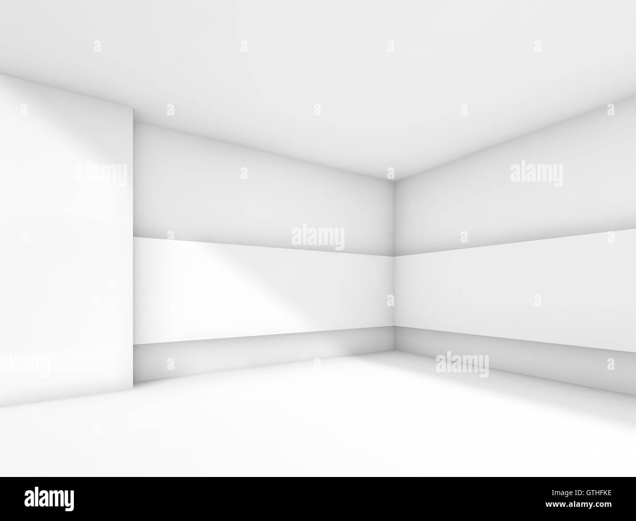 Abstract contemporary white empty room interior. 3d render illustration ...