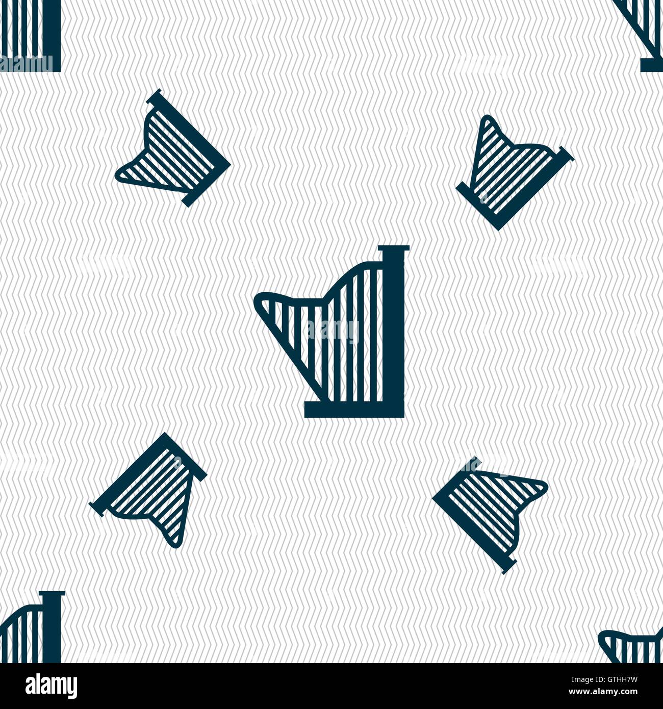 Harp icon sign. Seamless pattern with geometric texture. Vector Stock ...