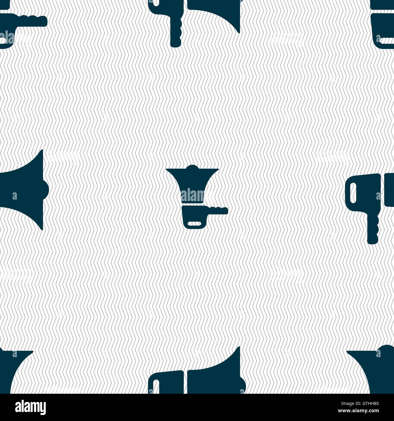megaphone icon sign. Seamless pattern with geometric texture. Vector ...