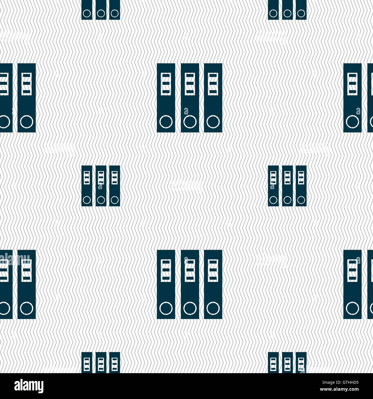 Folder icon sign. Seamless pattern with geometric texture. Vector Stock ...