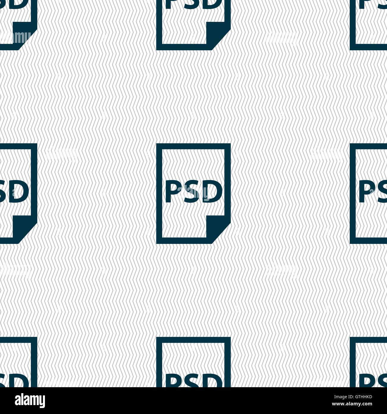 PSD Icon sign. Seamless pattern with geometric texture. Vector Stock ...