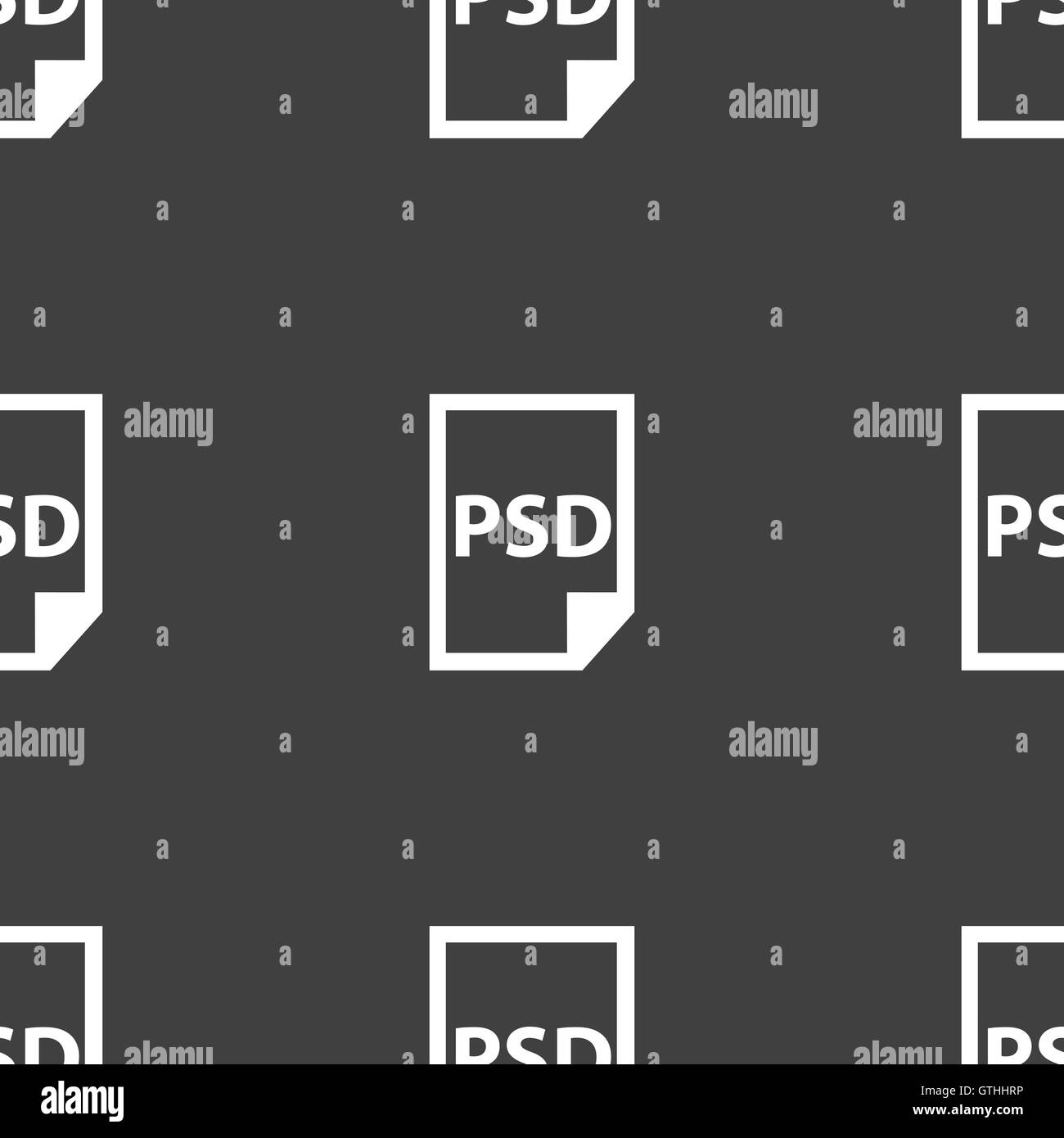 PSD Icon sign. Seamless pattern on a gray background. Vector Stock ...