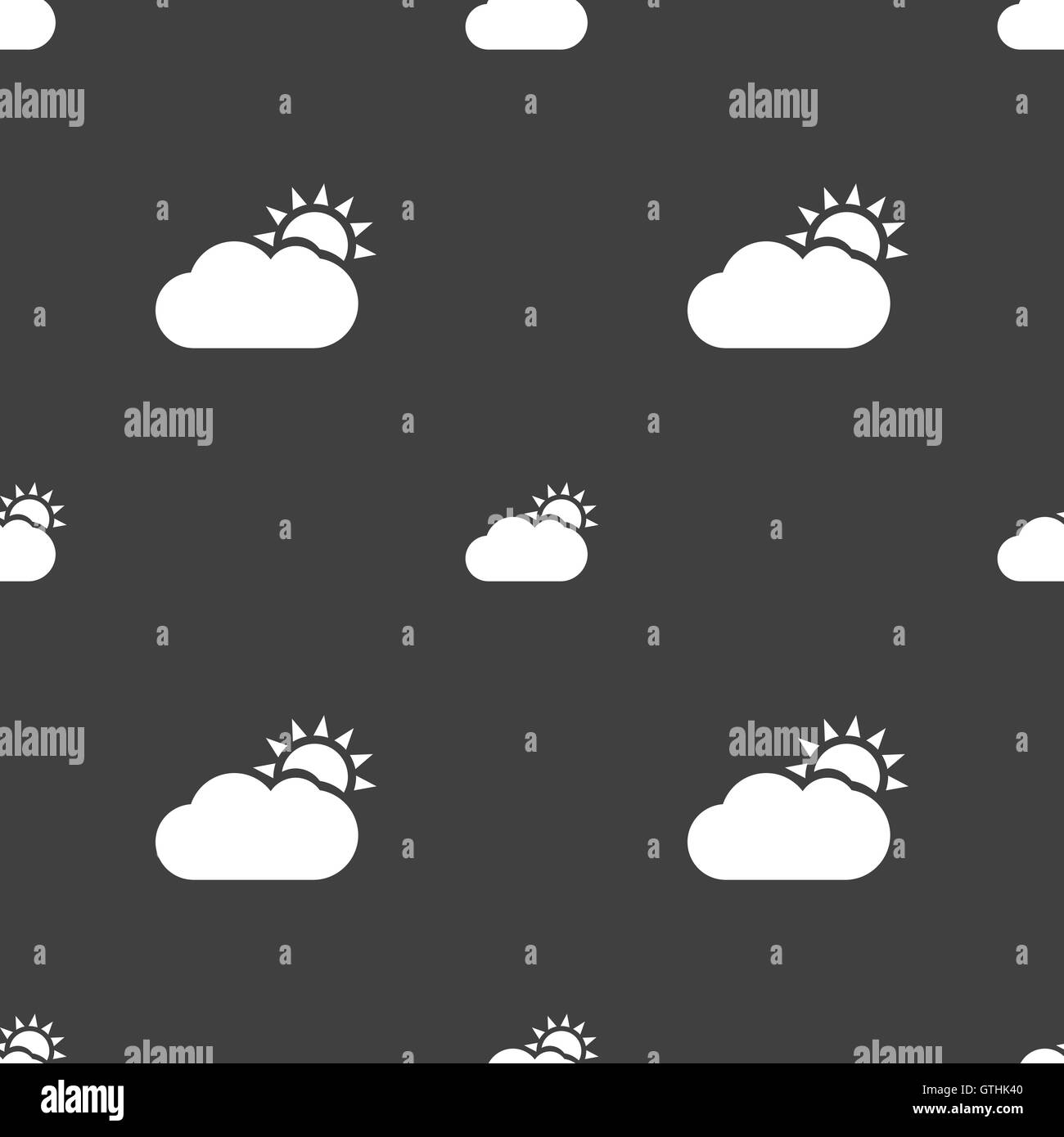 Partly Cloudy Weather Icon Black And White