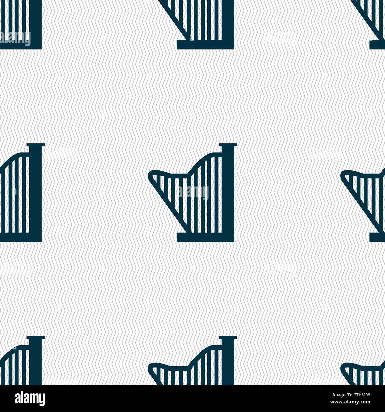 Harp icon sign. Seamless pattern with geometric texture. Vector Stock ...