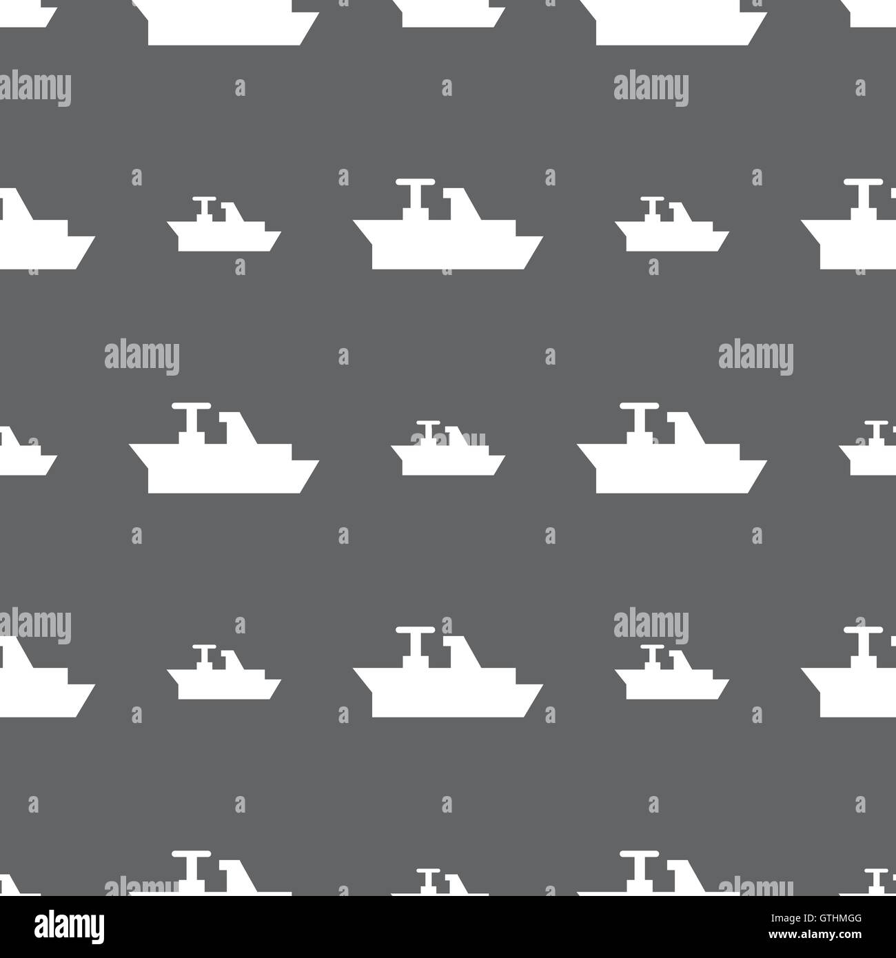 Ships, boats, cargo icon sign. Seamless pattern on a gray background. Vector Stock Vector