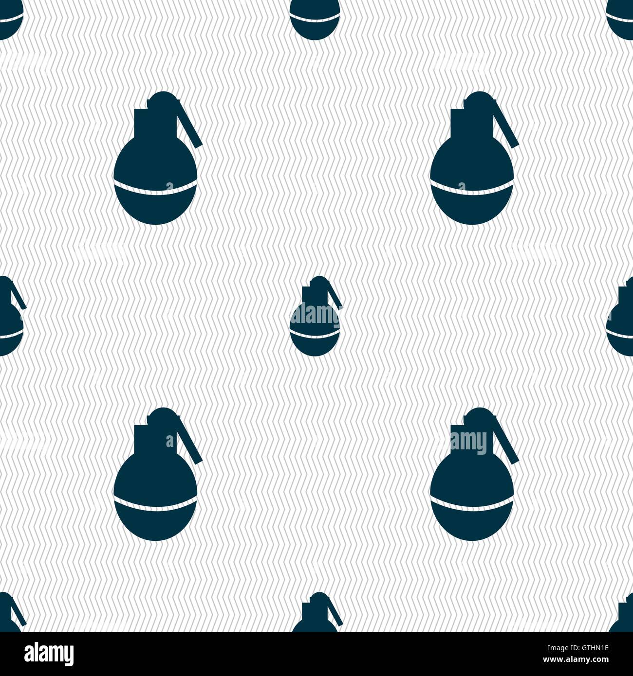 Hand Grenade icon sign. Seamless pattern with geometric texture. Vector ...