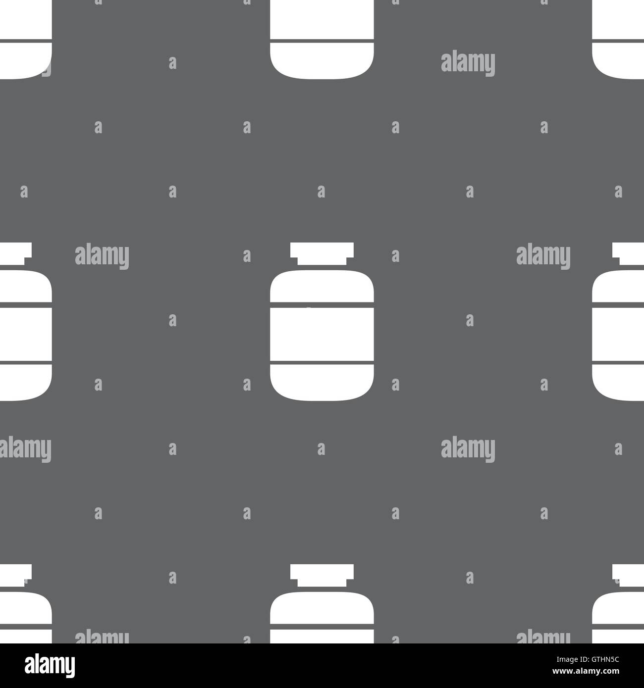 medication icon sign. Seamless pattern on a gray background. Vector Stock Vector