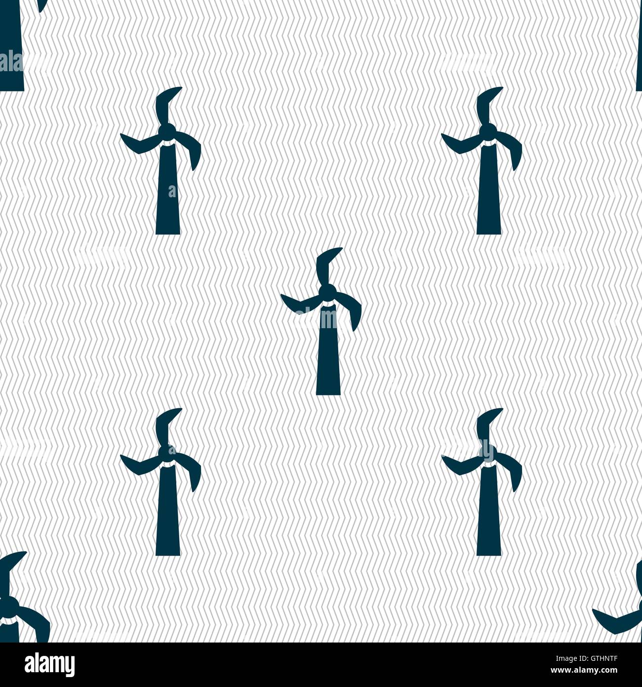 Windmill icon sign. Seamless pattern with geometric texture. Vector ...