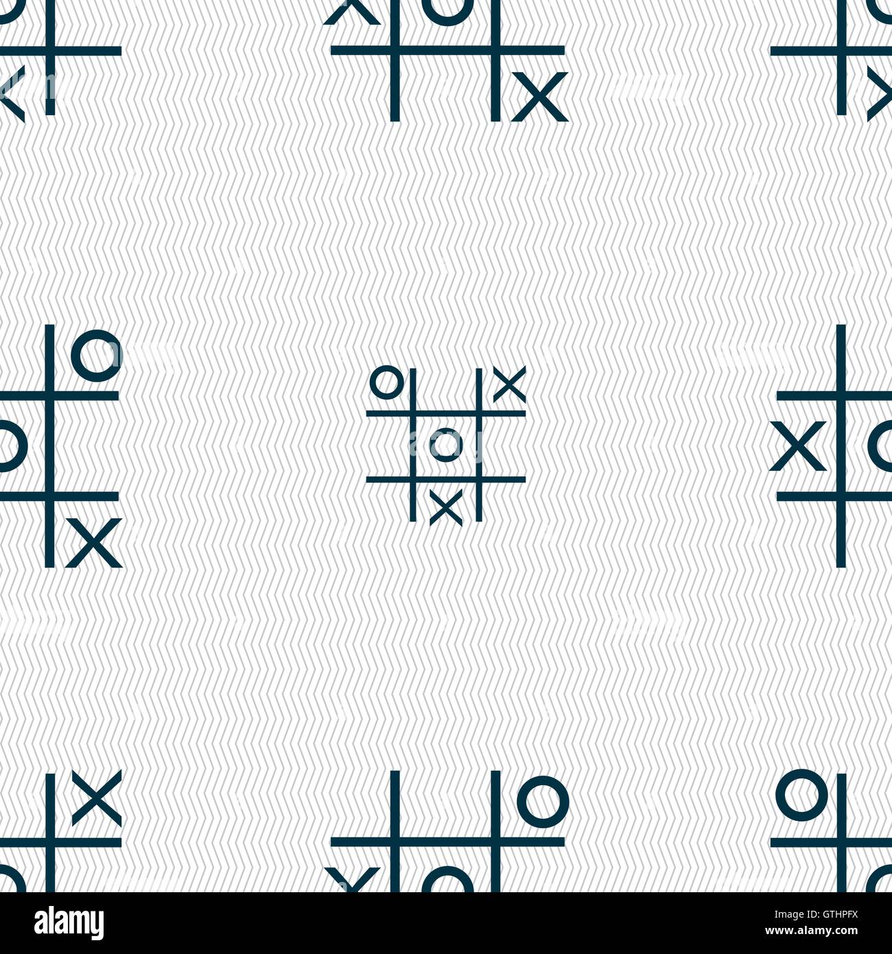 Tic tac toe game vector icon sign. Seamless pattern with geometric ...