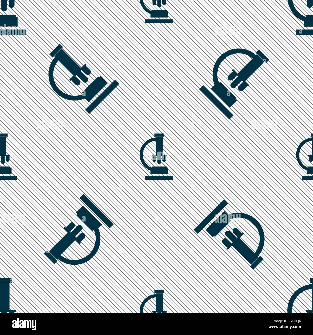 Microscope icon sign. Seamless pattern with geometric texture. Vector ...