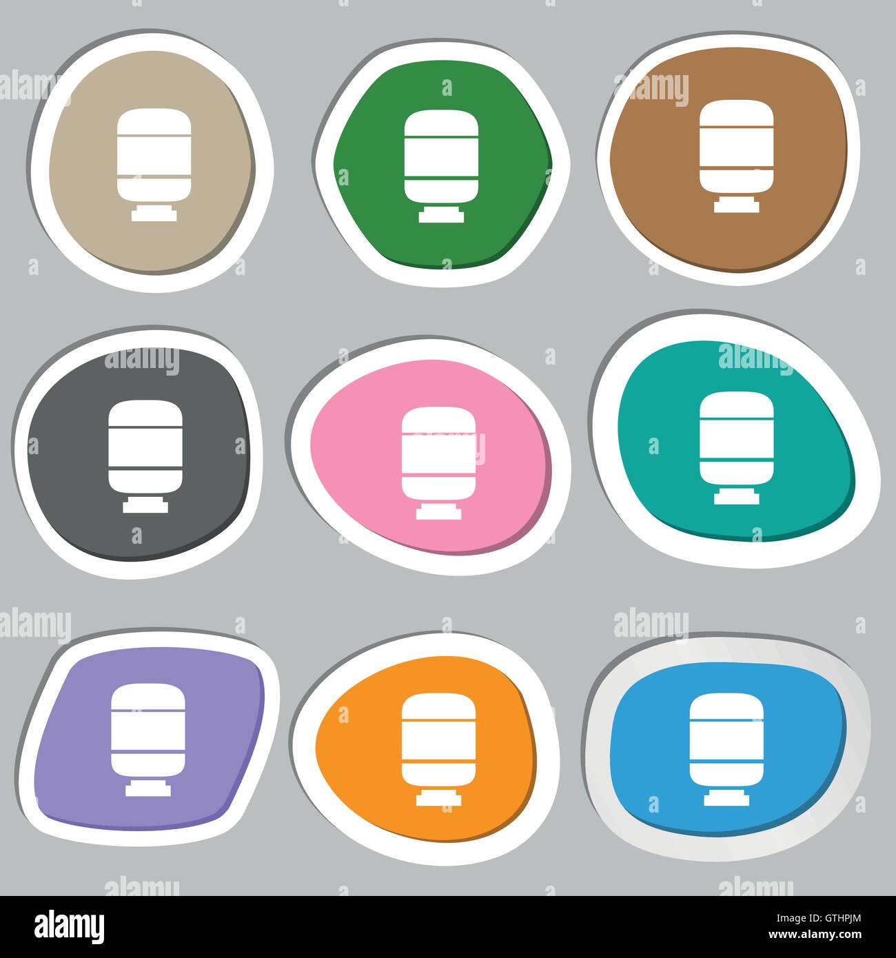 medication icon symbols. Multicolored paper stickers. Vector Stock Vector