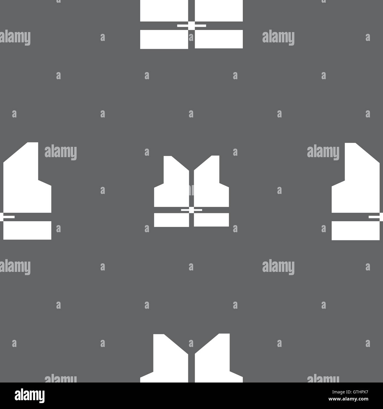 Working vest icon sign. Seamless pattern on a gray background. Vector ...