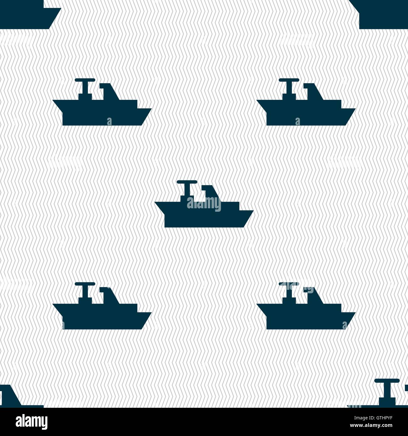 Ships, boats, cargo icon sign. Seamless pattern with geometric texture ...