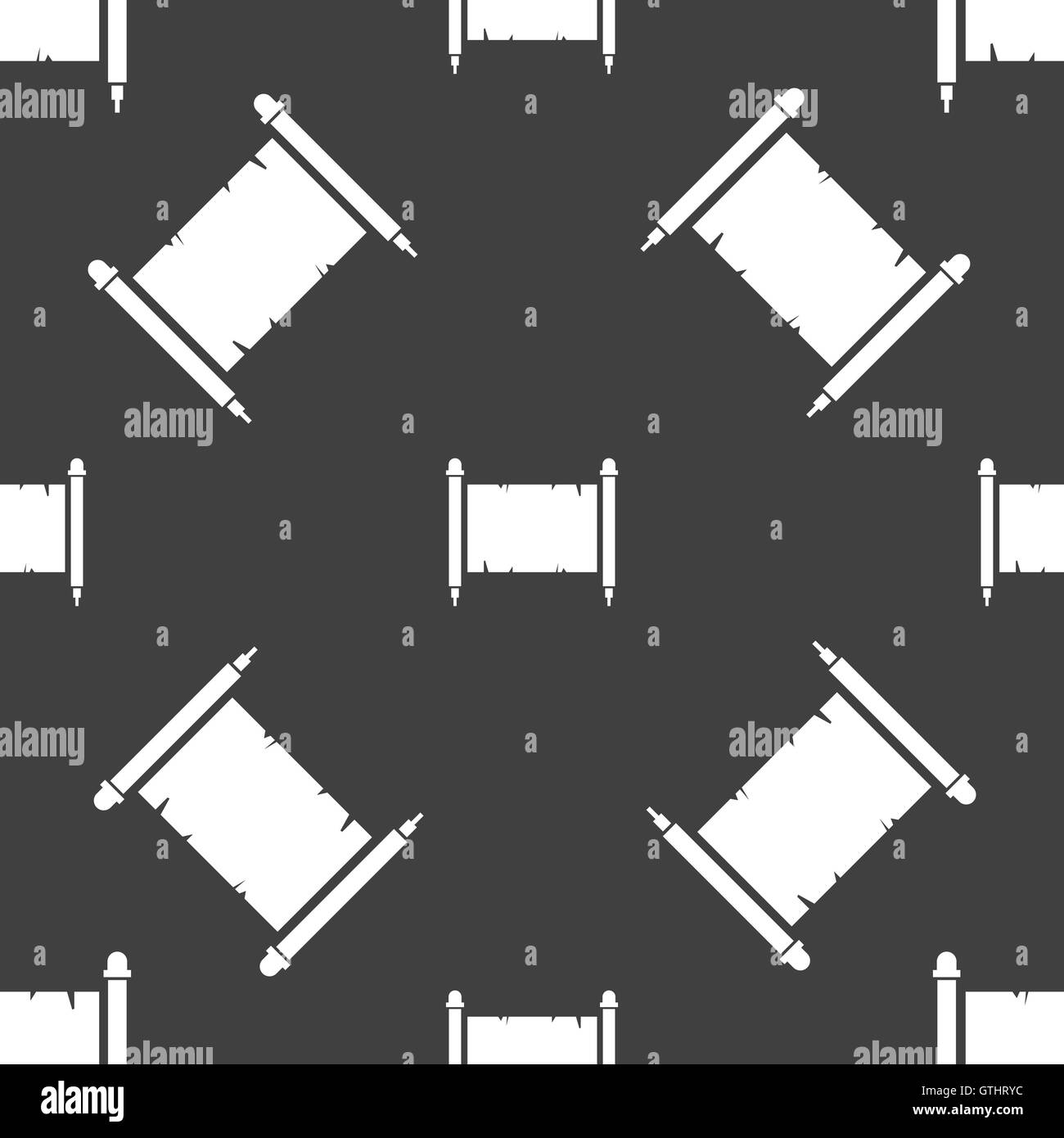 Ancient parchment sheet of paper sign. Seamless pattern on a gray