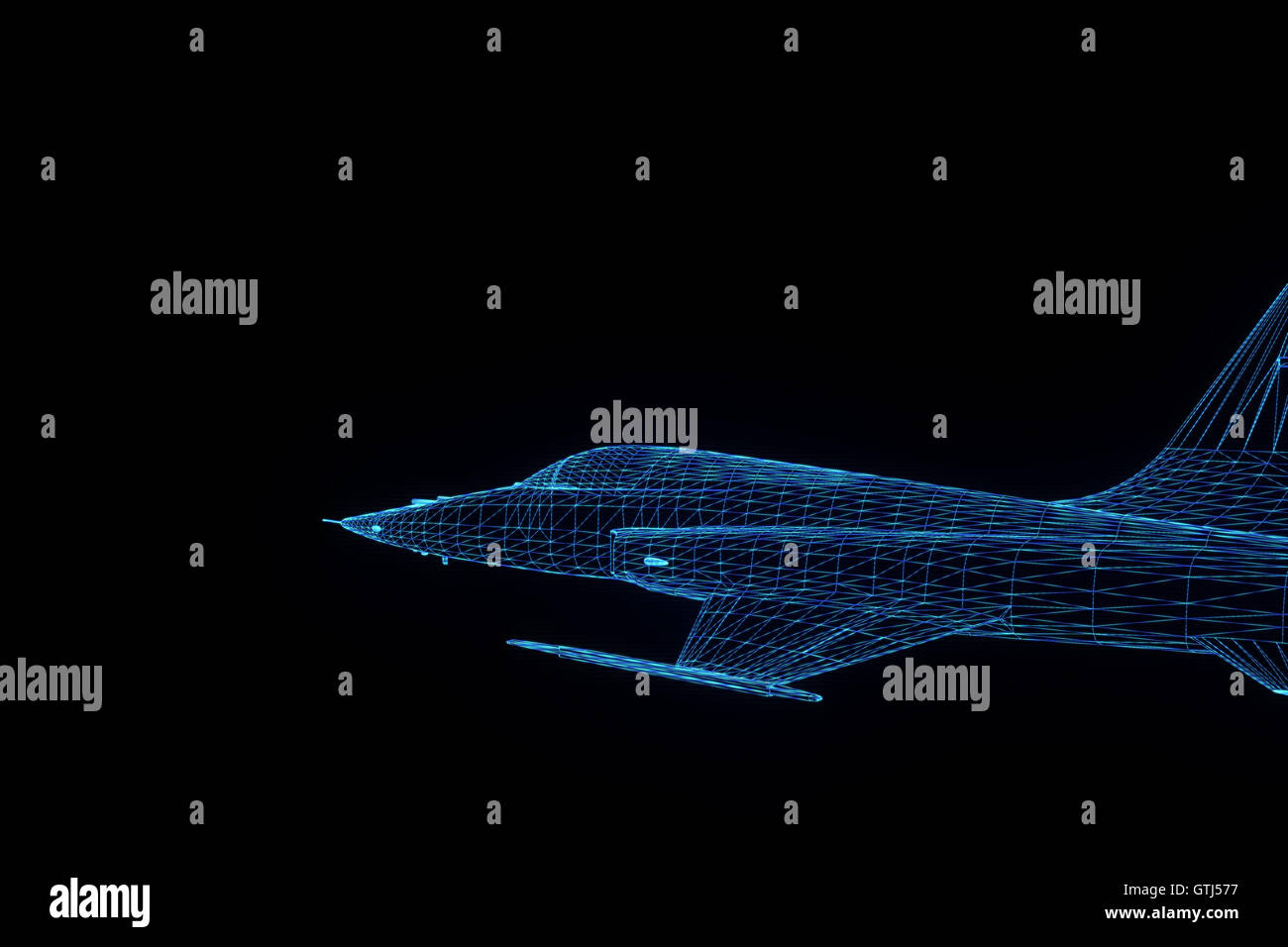 3d jet plane wireframe hi-res stock photography and images - Alamy