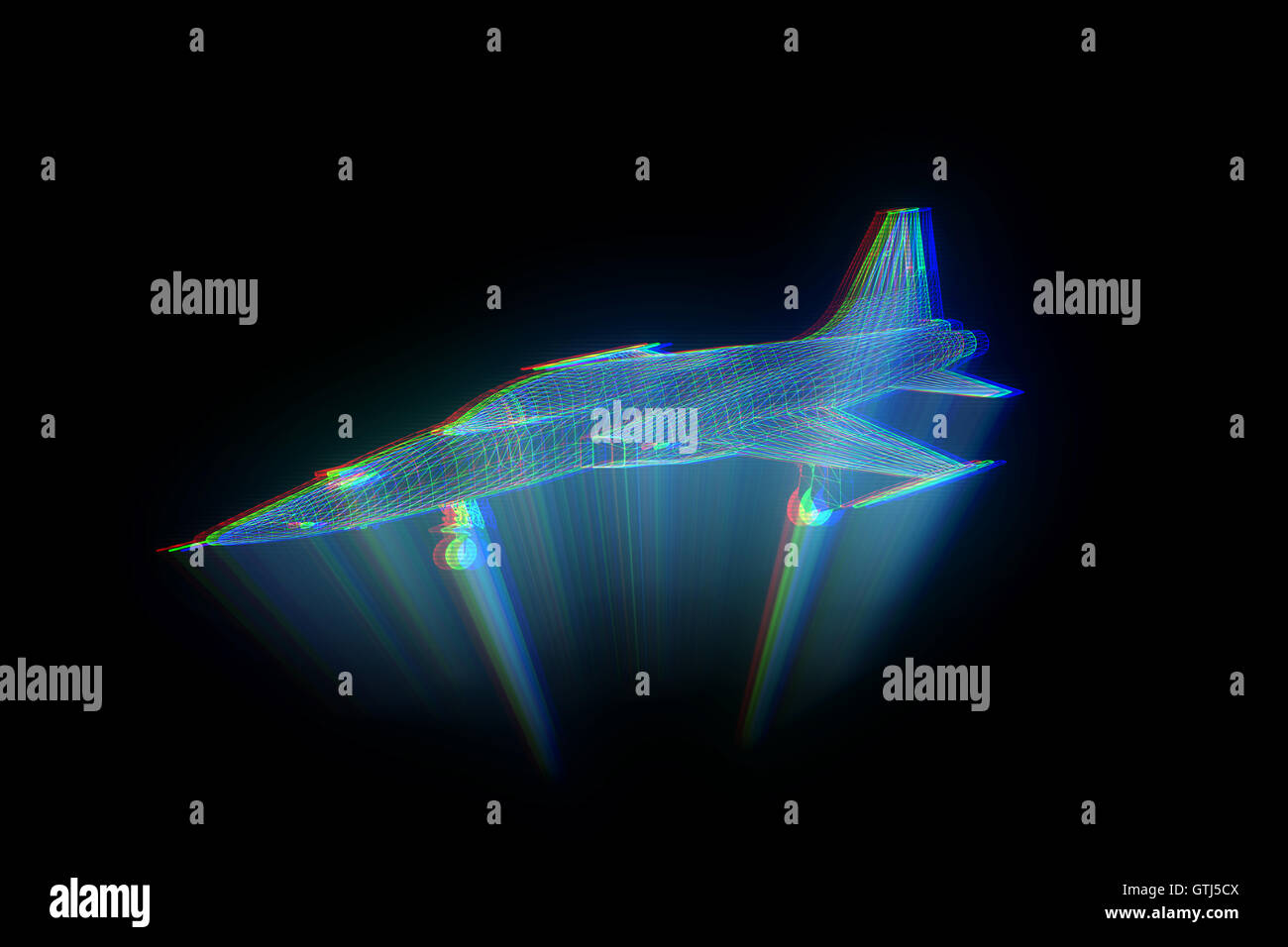 Hologram wireframe airplane hi-res stock photography and images - Alamy