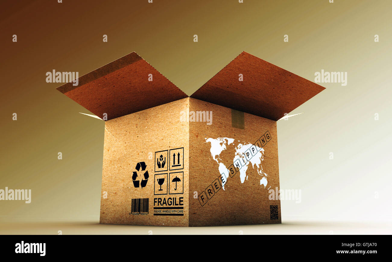 cardboard box open Stock Photo Alamy