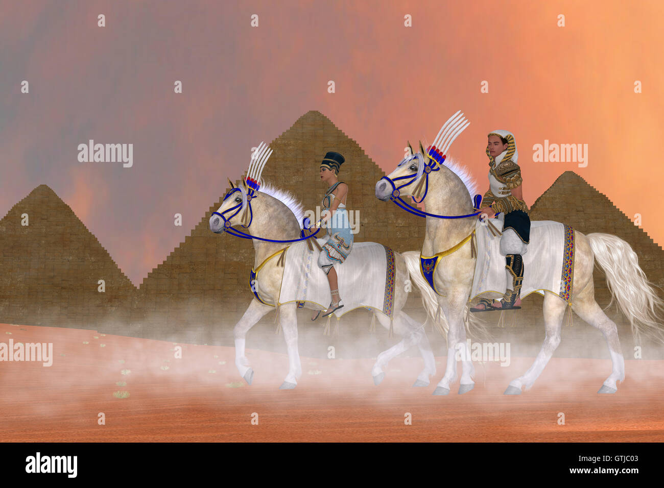 Great Pyramids and Nobility Stock Photo