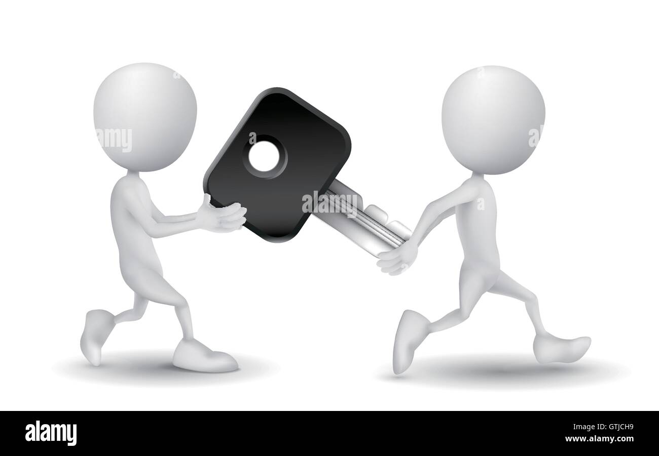 two people carried a car key Stock Vector