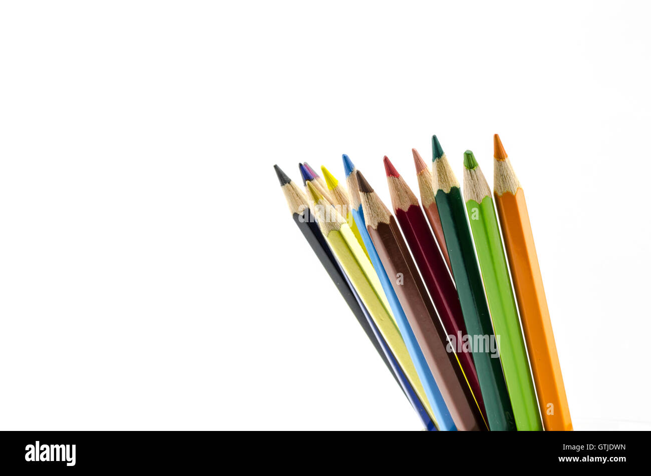 color pencils isolated on white Stock Photo - Alamy