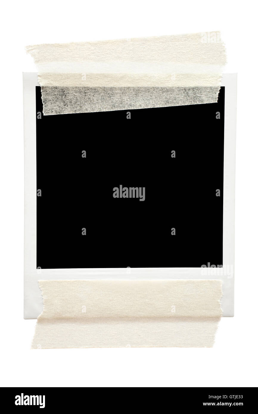 Taped Blank Picture Frame Stock Photo