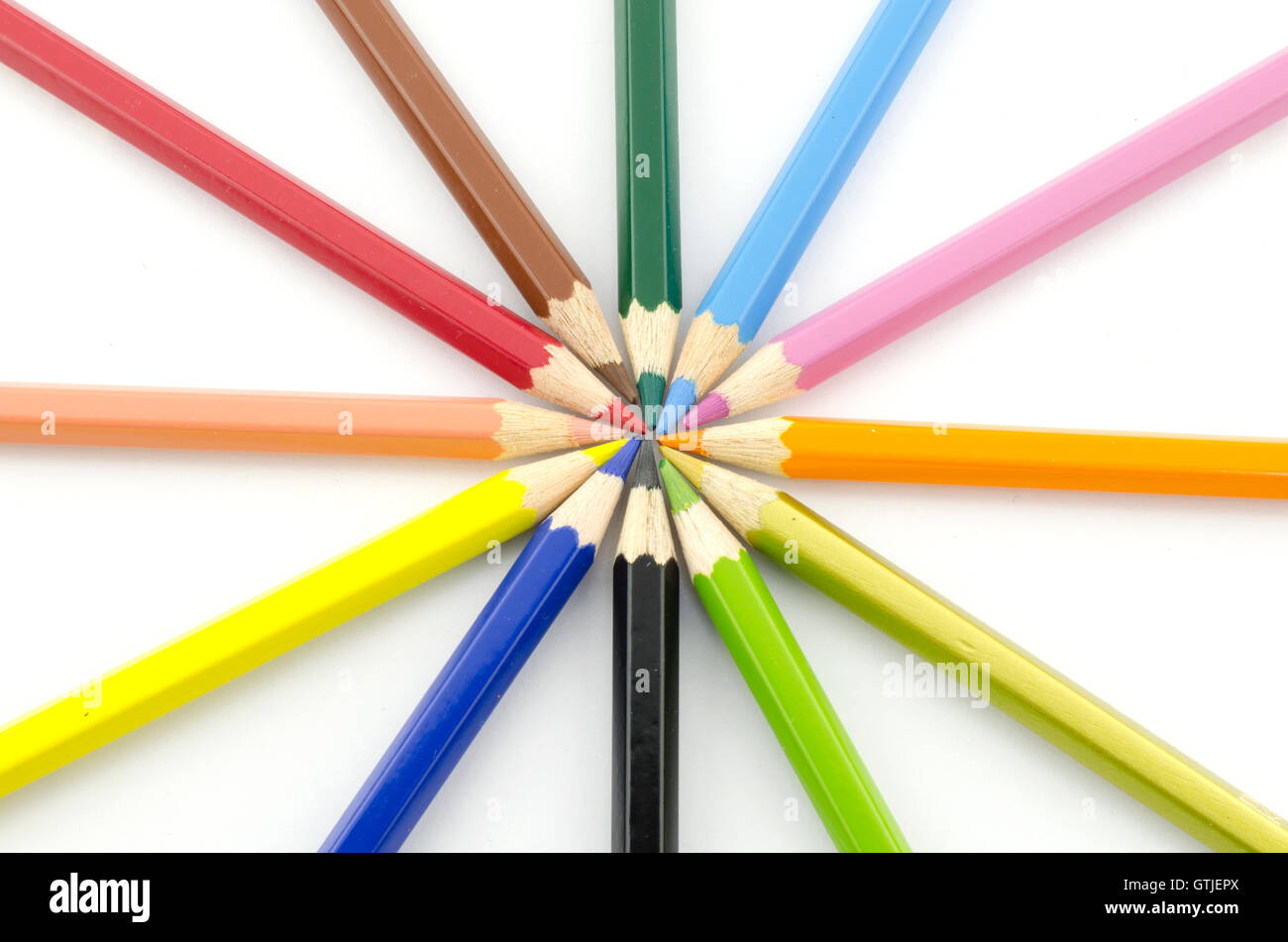 color pencil isolated on white background Stock Photo - Alamy