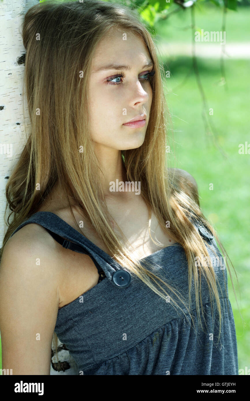 Portrait of the young beautiful woman Stock Photo - Alamy