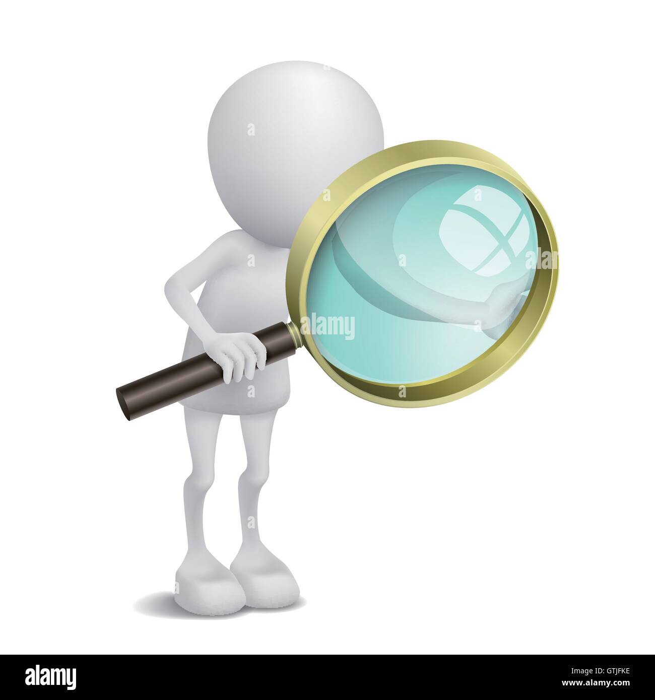 3d person is using the magnifying glass Stock Vector