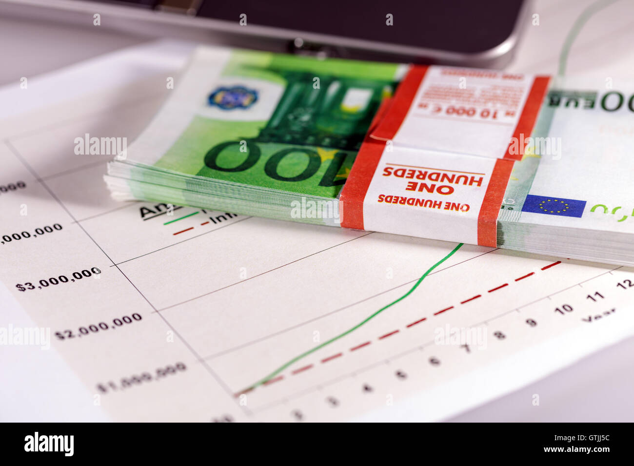 Graphs, charts, business table. Stock Photo