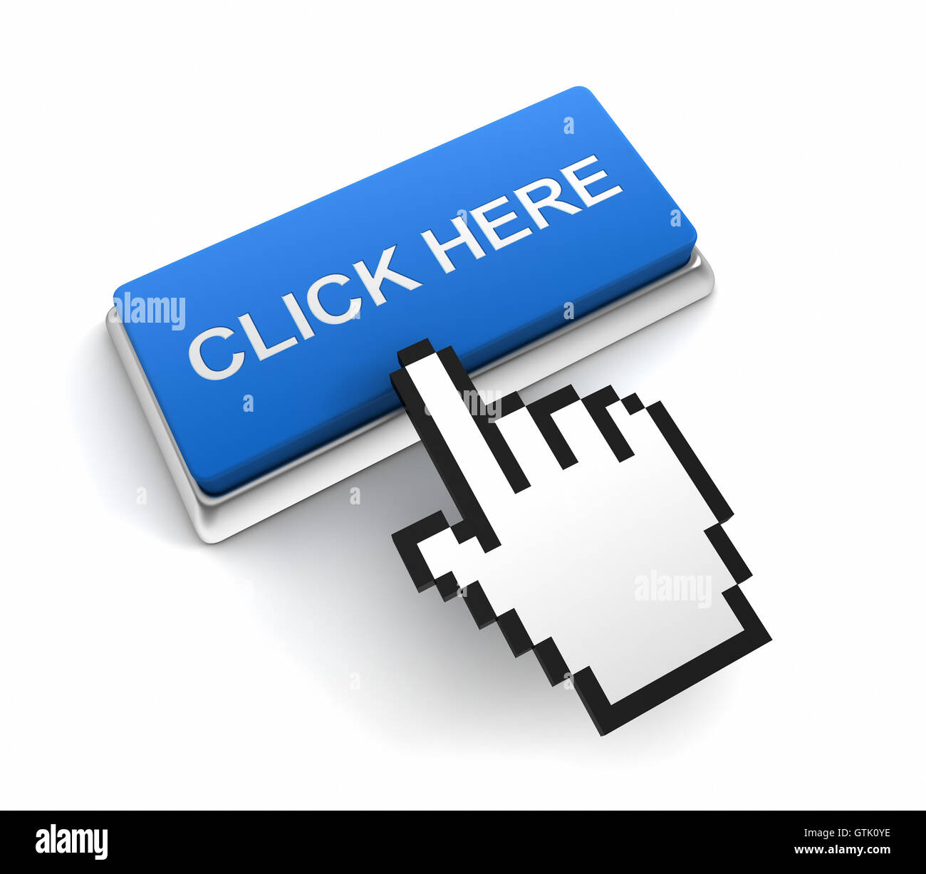 click here button concept 3d illustration Stock Photo - Alamy