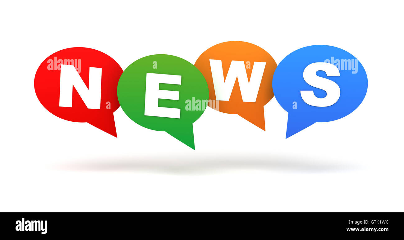 news speech bubbles concept 3d illustration Stock Photo - Alamy