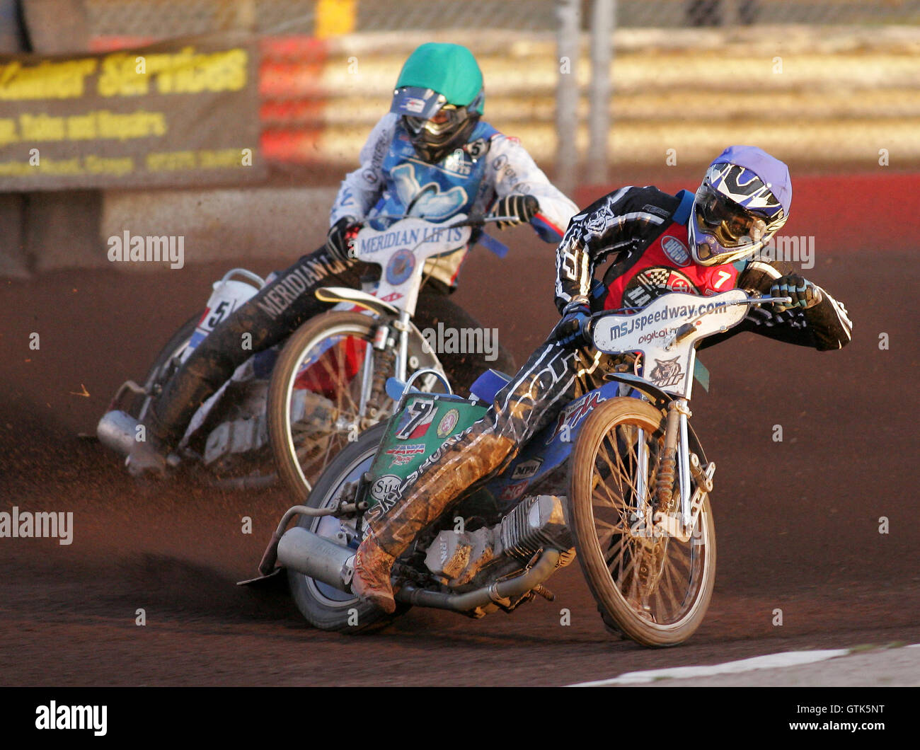 Heat 4 - Tomicek (blue), McGowan - Lakeside Hammers vs Reading Racers ...