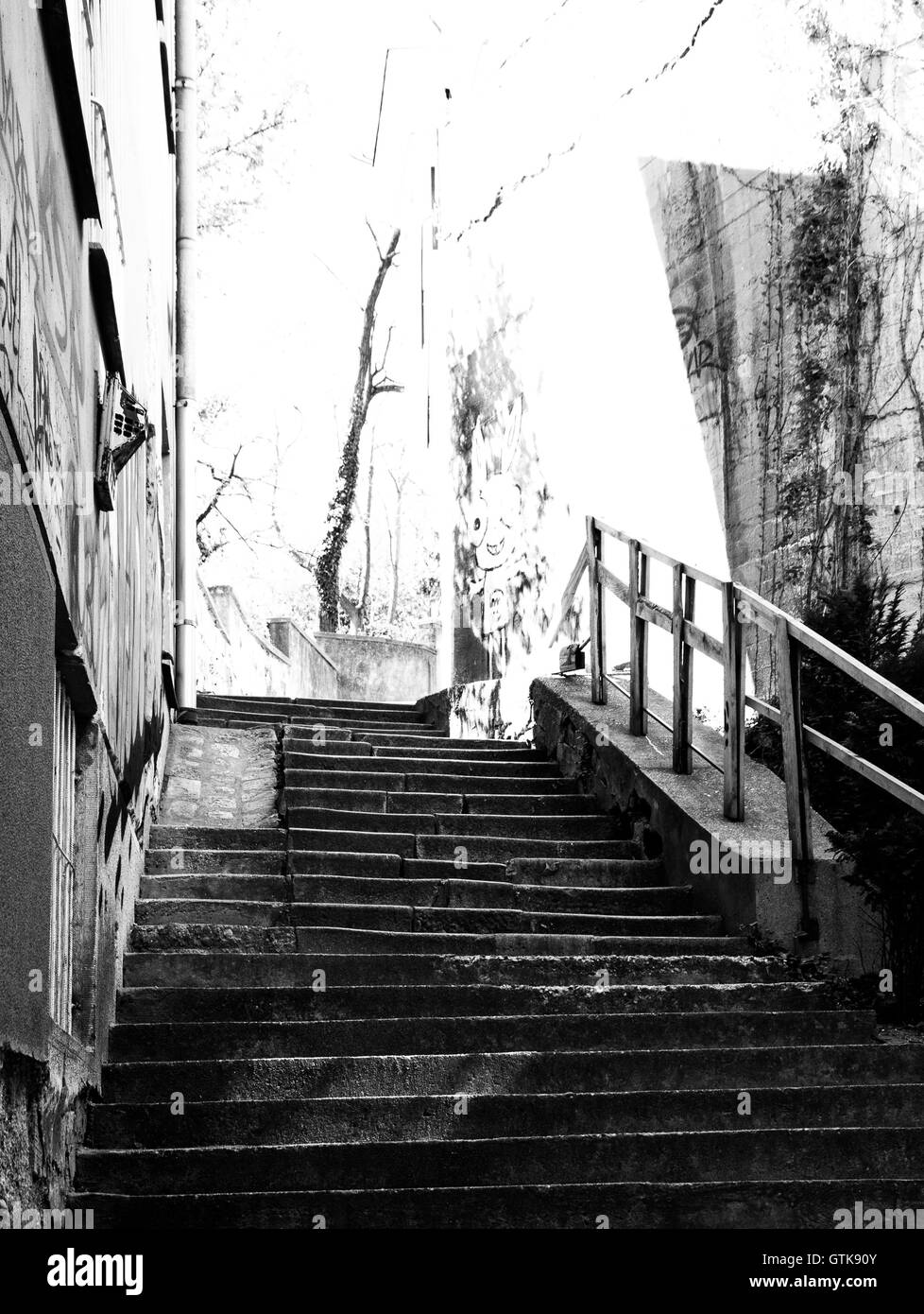 Stairs stone Black and White Stock Photos & Images - Alamy