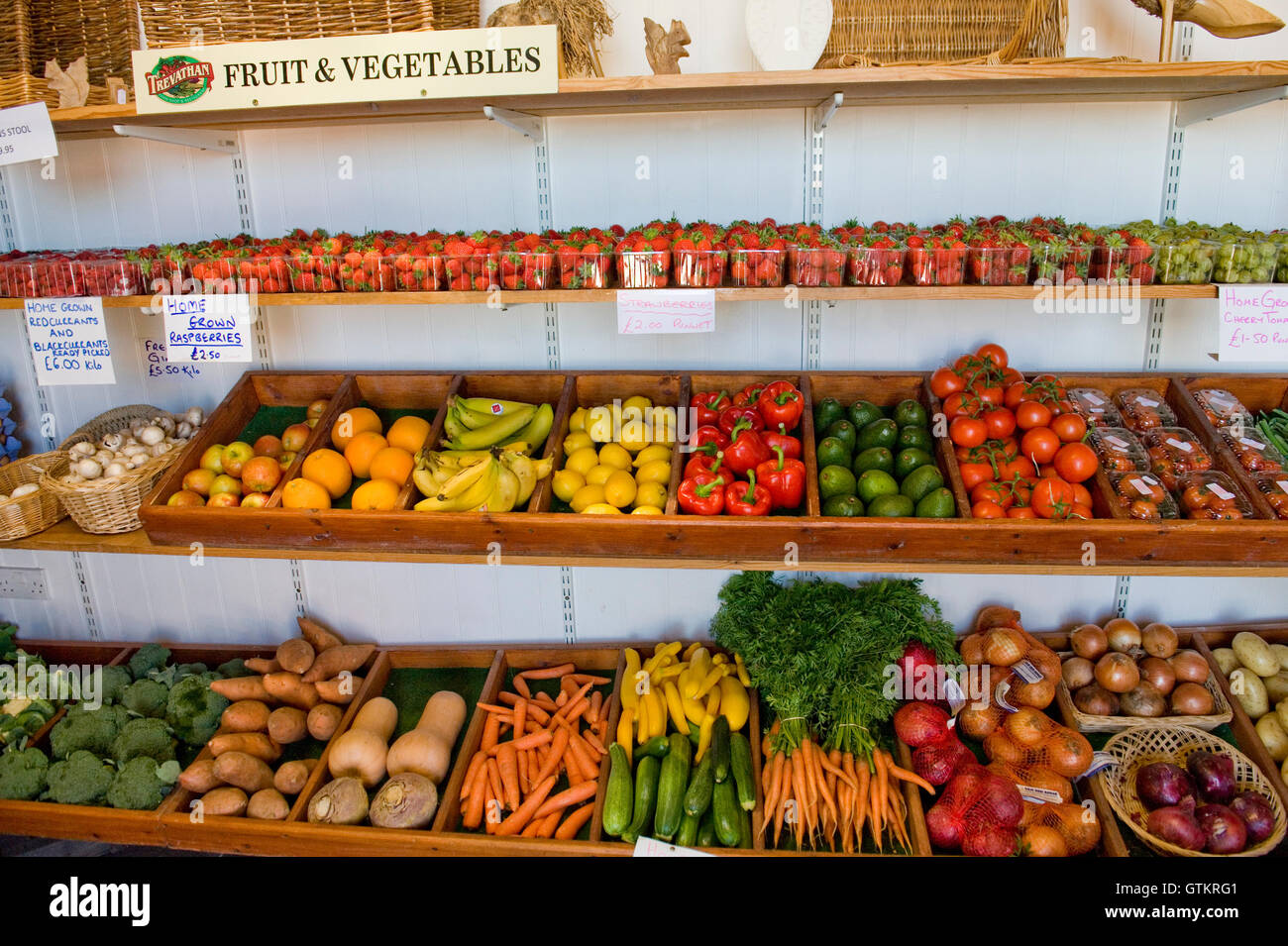 fruit and vegetables in a farm shop Stock Photo Alamy