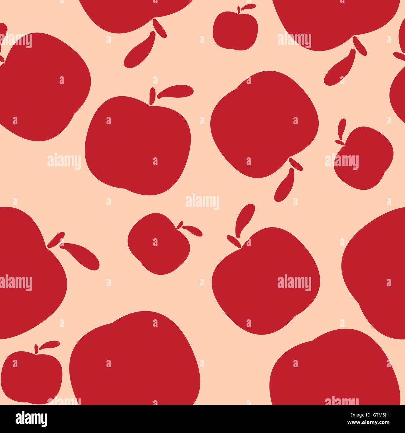 Seamless pink pattern background with apples Stock Vector Image & Art ...