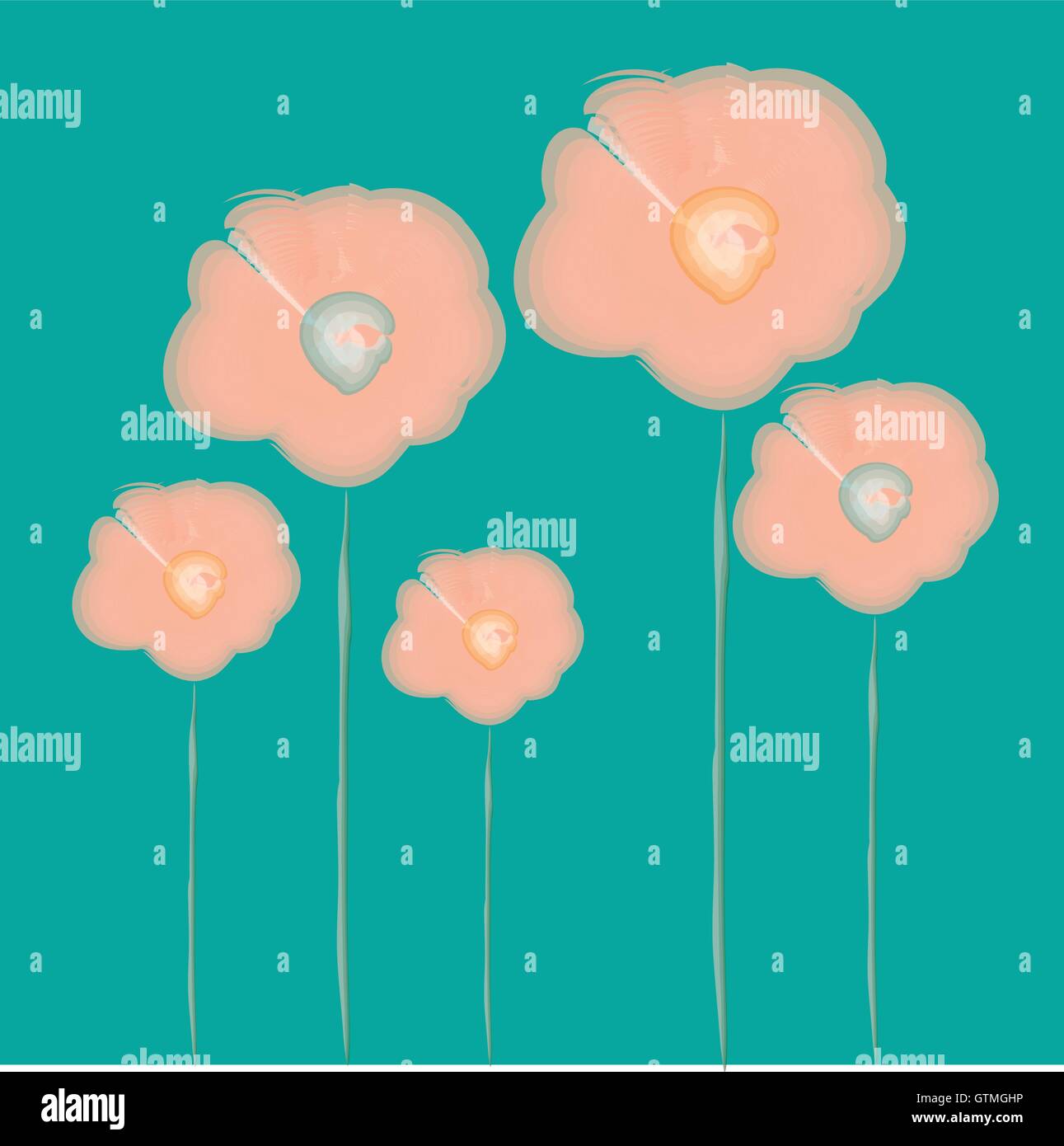 Pink watercolor flowers vector illustration Stock Vector Image & Art ...