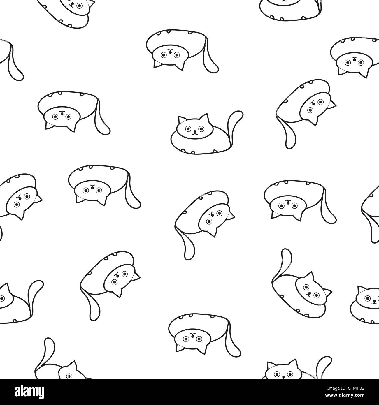 Fat cats seamless pattern Stock Vector Image & Art - Alamy